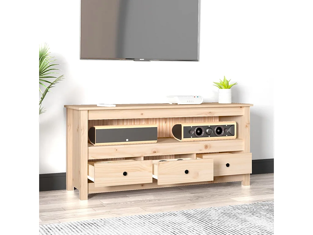 Selim  Tv-meubel 114x35x52 cm massief grenenhout