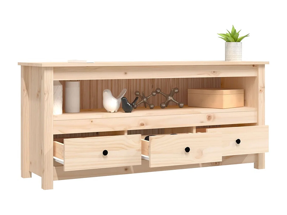 Selim  Tv-meubel 114x35x52 cm massief grenenhout