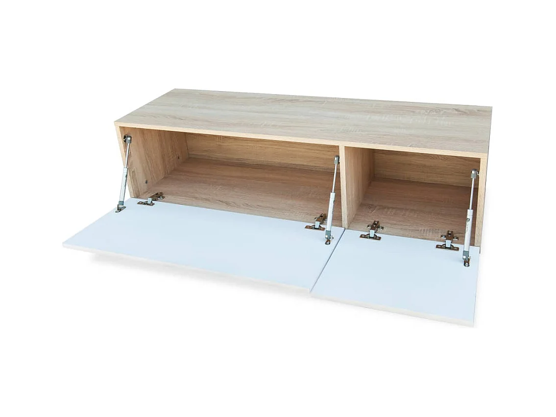 Nyldir  Meubles TV 2 pcs bois d’ingénierie chêne et blanc brillant
