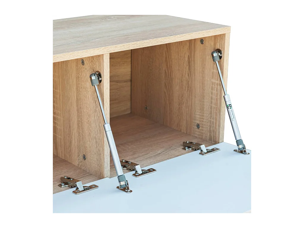 Nyldir  Meubles TV 2 pcs bois d’ingénierie chêne et blanc brillant