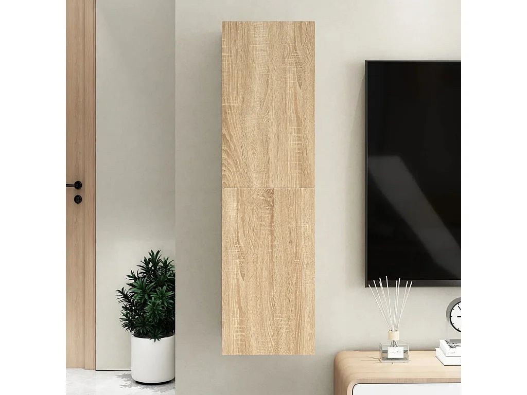 Hoeselt  Meuble TV Chêne sonoma 30,5x30x110 cm Bois d’ingénierie