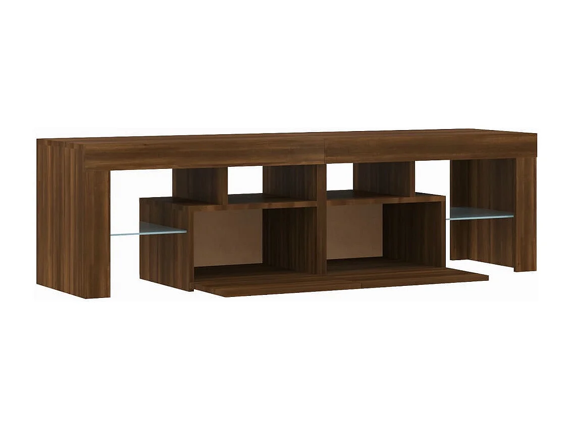 Hayo  Mueble de TV con luces LED marrón roble 140x36,5x40 cm