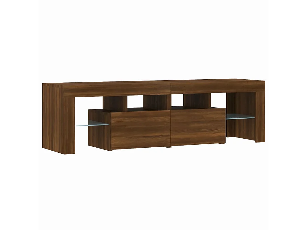 Hayo  Mueble de TV con luces LED marrón roble 140x36,5x40 cm