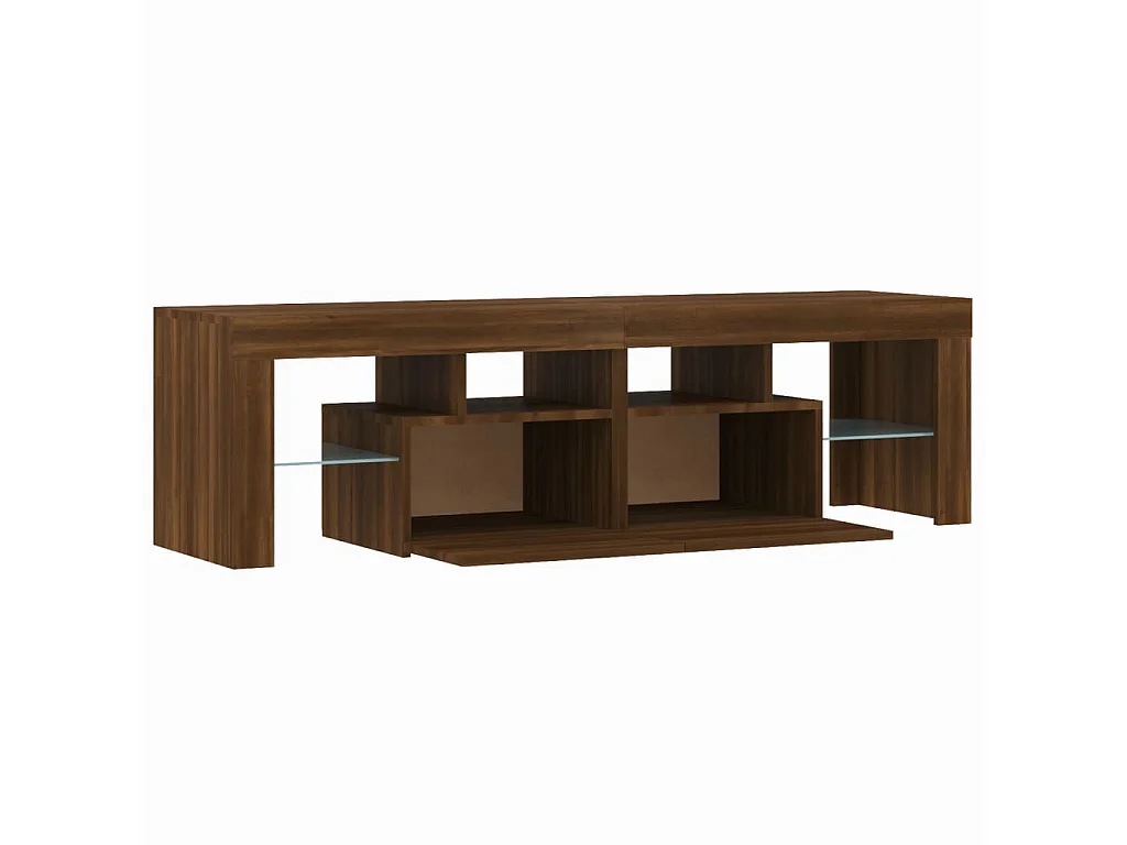 Hayo  Mueble de TV con luces LED marrón roble 140x36,5x40 cm