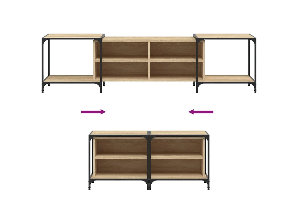 Celorna  Tv-meubel 203x37x50 cm bewerkt hout sonoma eikenkleurig