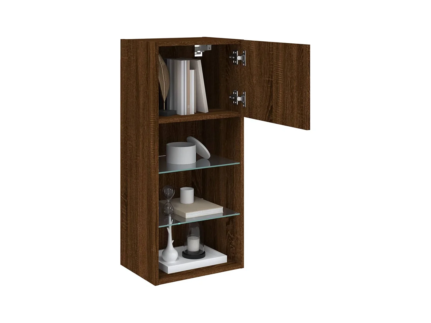 Almar  Tv-meubel met LED-verlichting 40,5x30x90 cm bruin eikenkleur