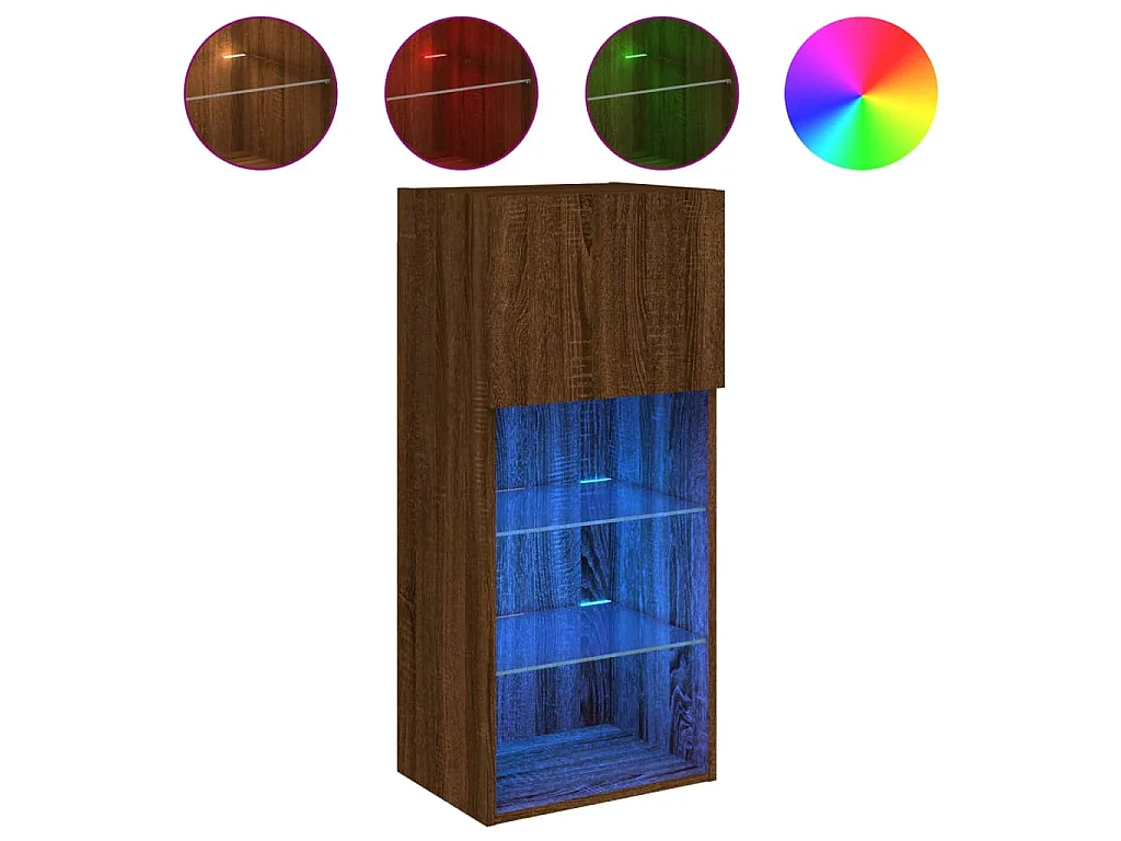 Almar  Tv-meubel met LED-verlichting 40,5x30x90 cm bruin eikenkleur
