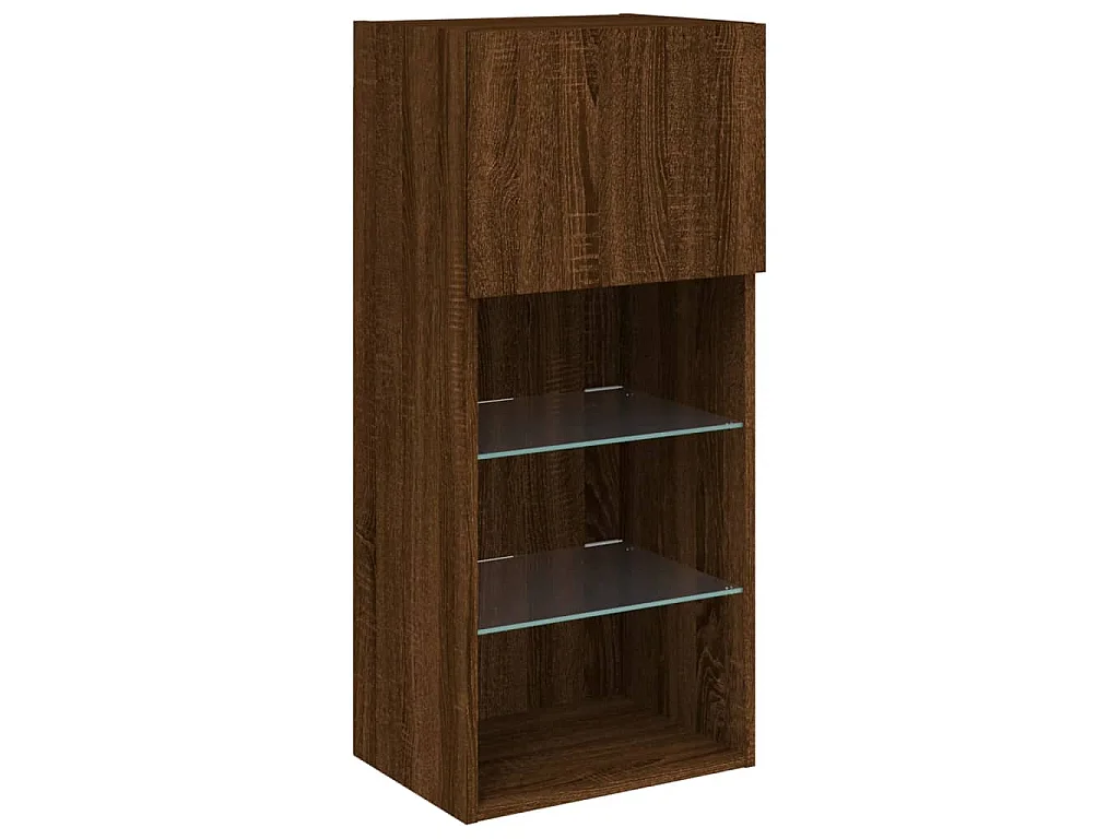 Almar  Tv-meubel met LED-verlichting 40,5x30x90 cm bruin eikenkleur