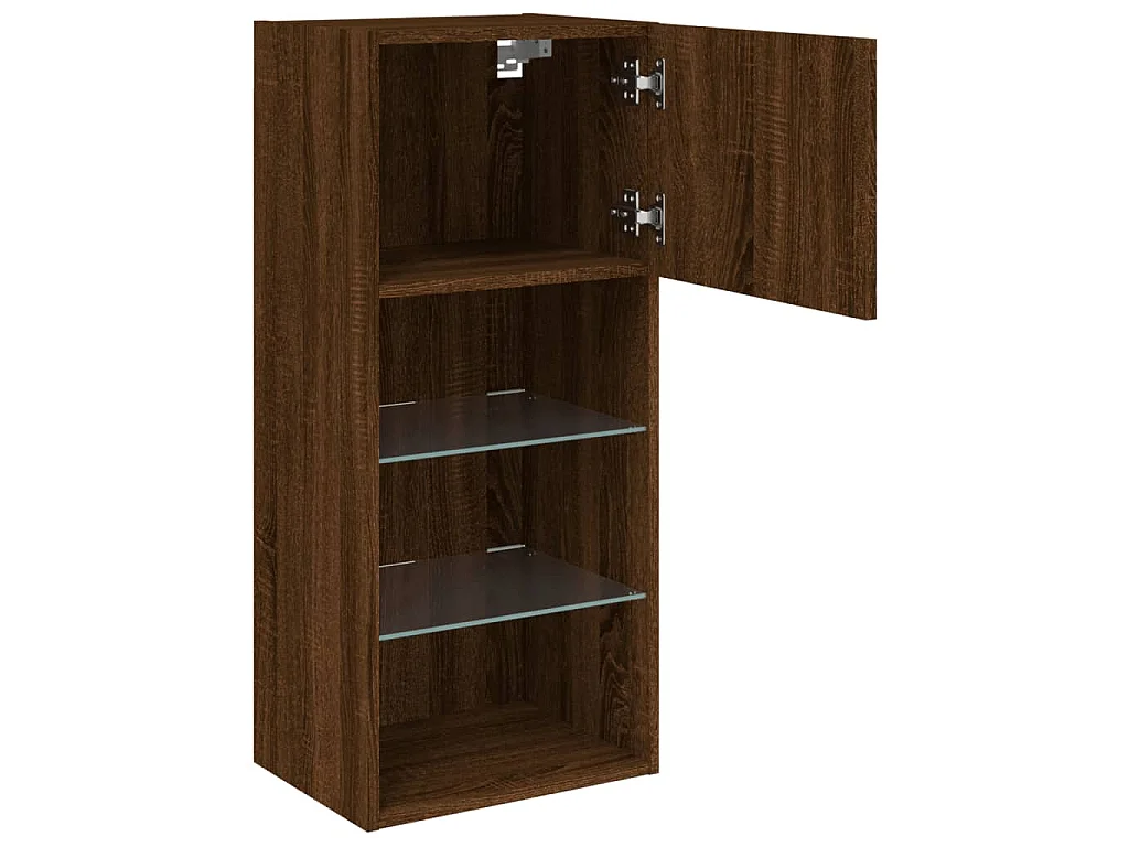 Almar  Tv-meubel met LED-verlichting 40,5x30x90 cm bruin eikenkleur