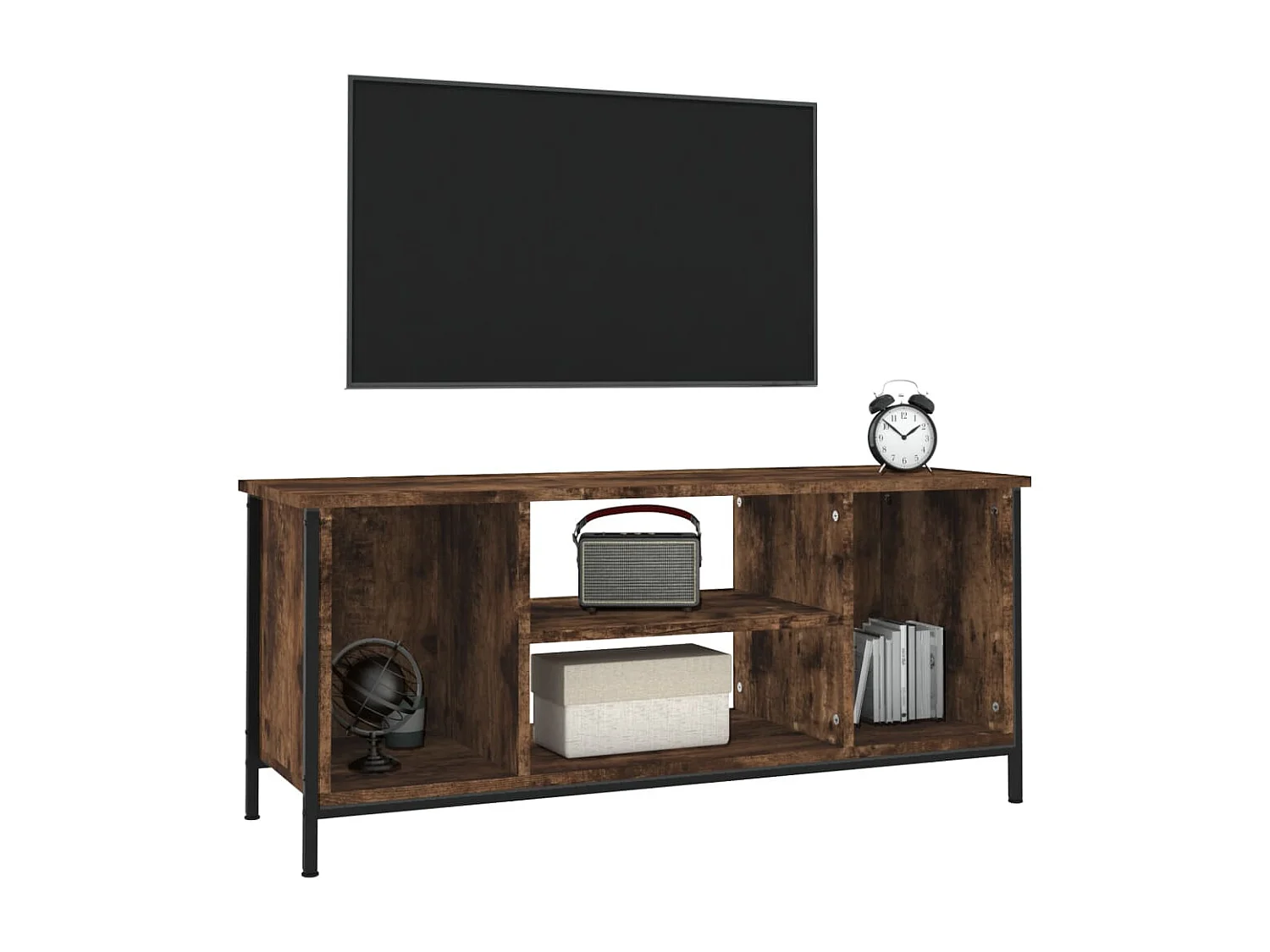 Ypel  Meuble TV chêne fumé 102x35x45 cm bois d'ingénierie