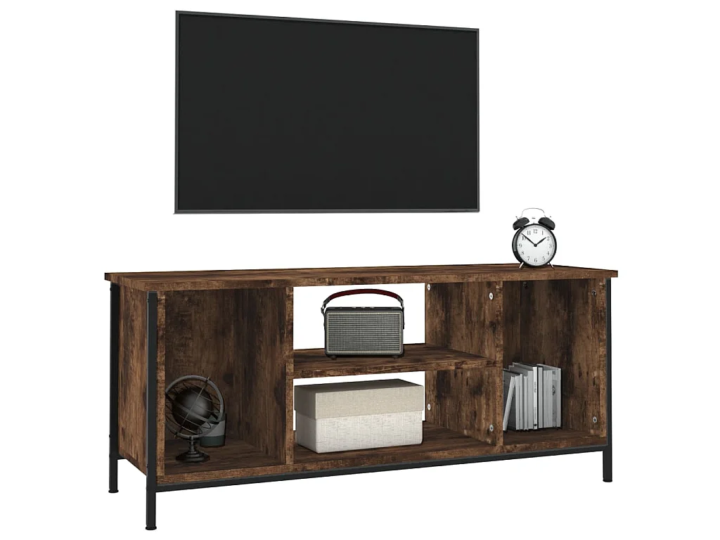Ypel  Meuble TV chêne fumé 102x35x45 cm bois d'ingénierie