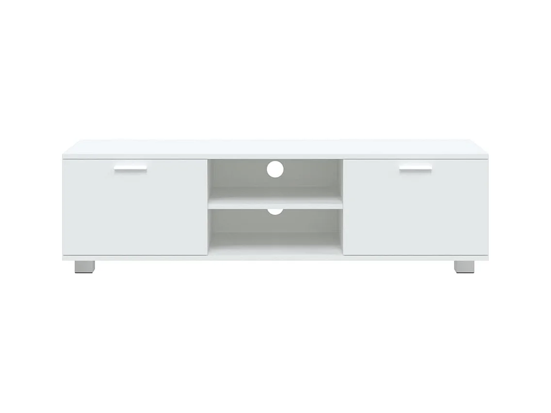 Stuarts Draft  Meuble TV Blanc 140x40,5x35 cm Bois d'ingénierie