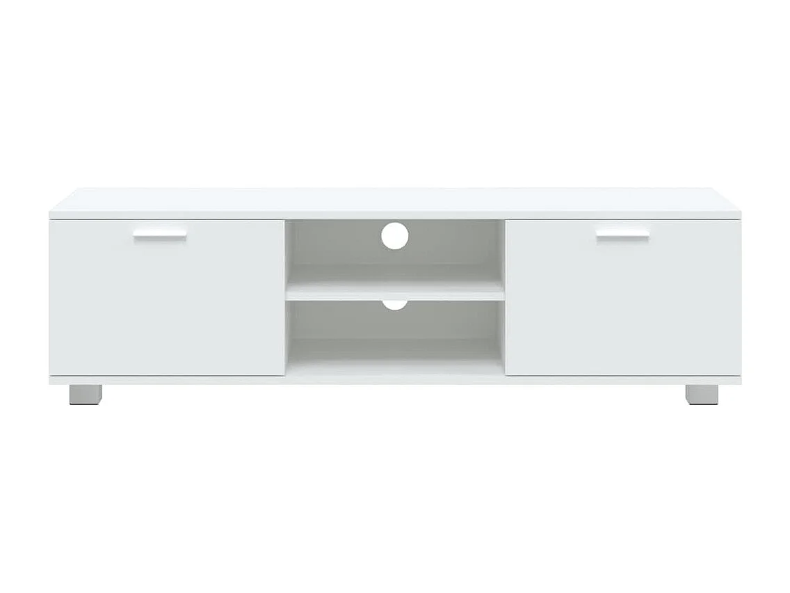 Stuarts Draft  Meuble TV Blanc 140x40,5x35 cm Bois d'ingénierie