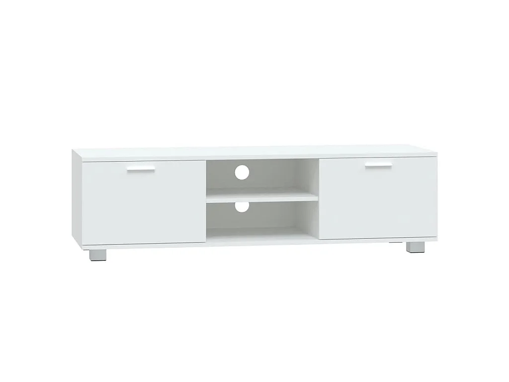 Stuarts Draft  Meuble TV Blanc 140x40,5x35 cm Bois d'ingénierie