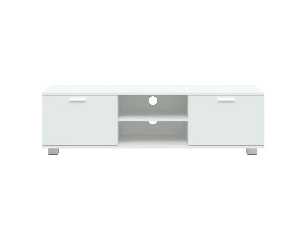 Stuarts Draft  Meuble TV Blanc 140x40,5x35 cm Bois d'ingénierie