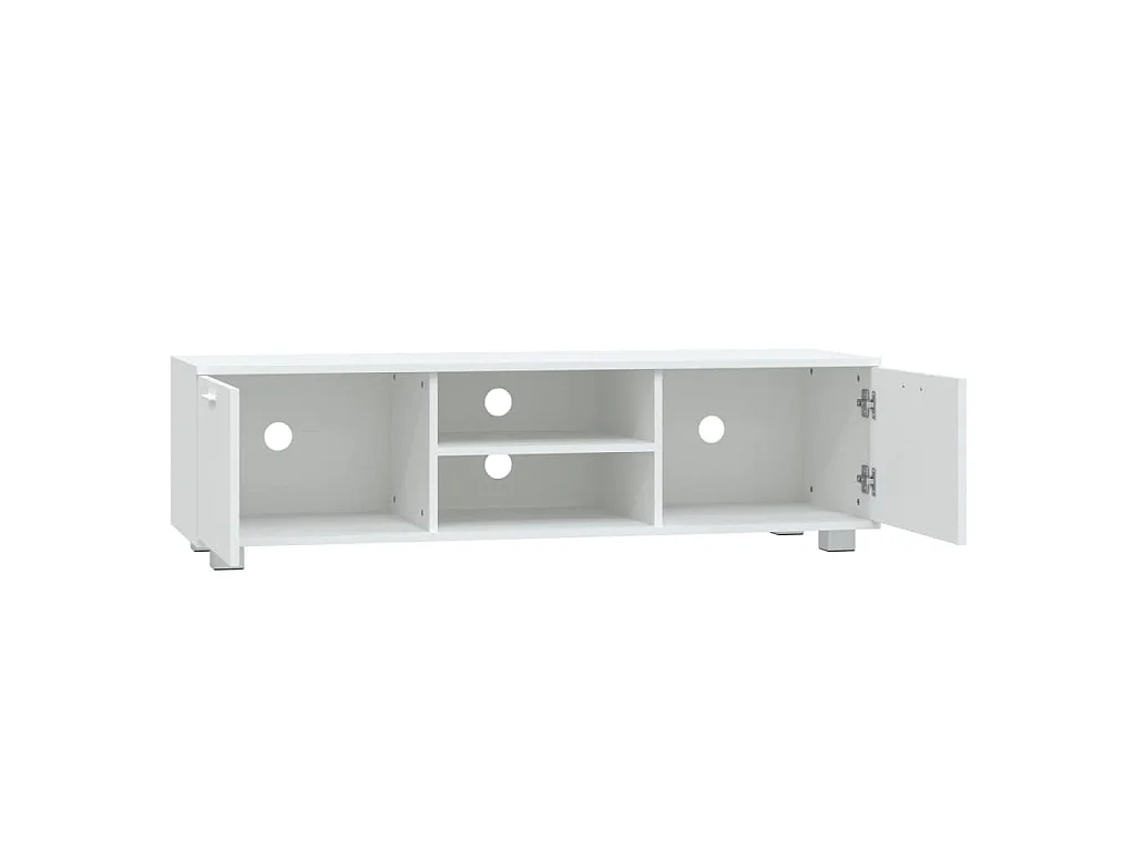Stuarts Draft  Meuble TV Blanc 140x40,5x35 cm Bois d'ingénierie