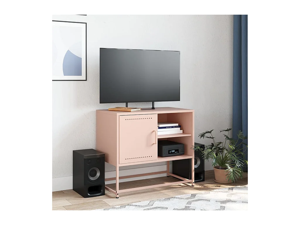 Hampden  Meuble TV rose 68x39x60,5 cm acier