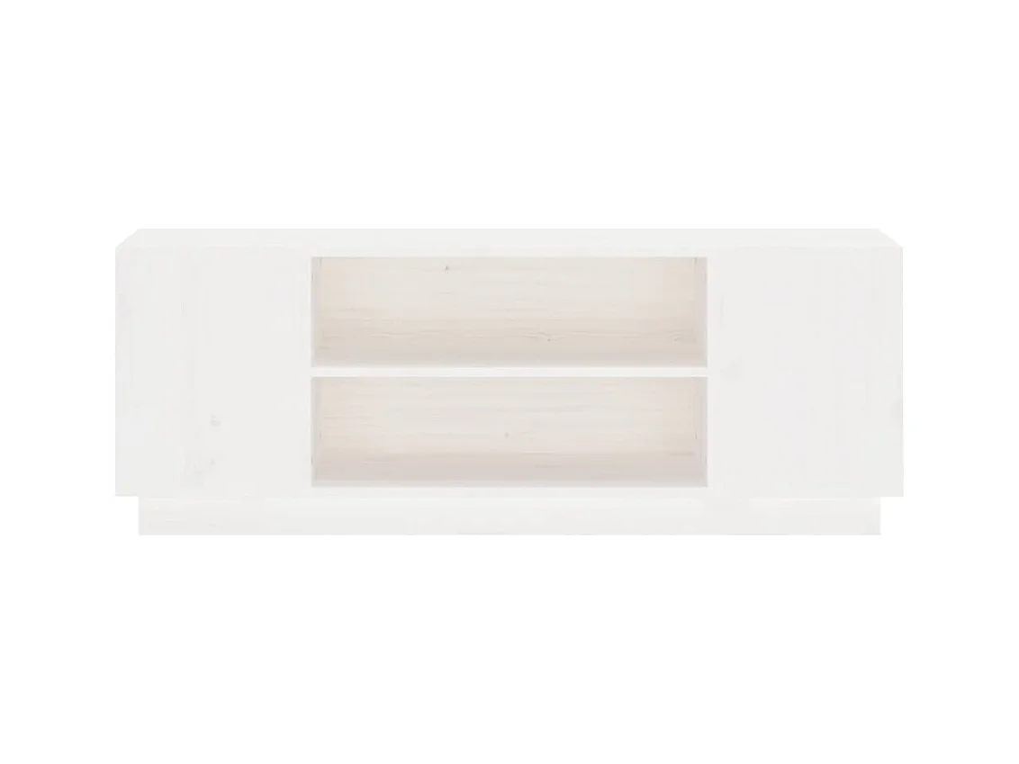 Hylindra  Meuble TV Blanc 110x35x40,5 cm Bois de pin massif