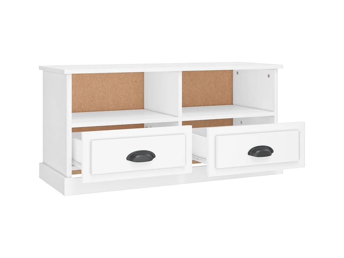 Vrelmi  Meuble TV blanc 93x35,5x45 cm bois d'ingénierie