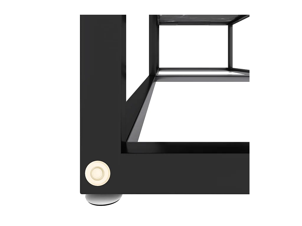 Ballypatrick  Mueble de TV vidrio templado color mármol negro 140x40x40,5 cm