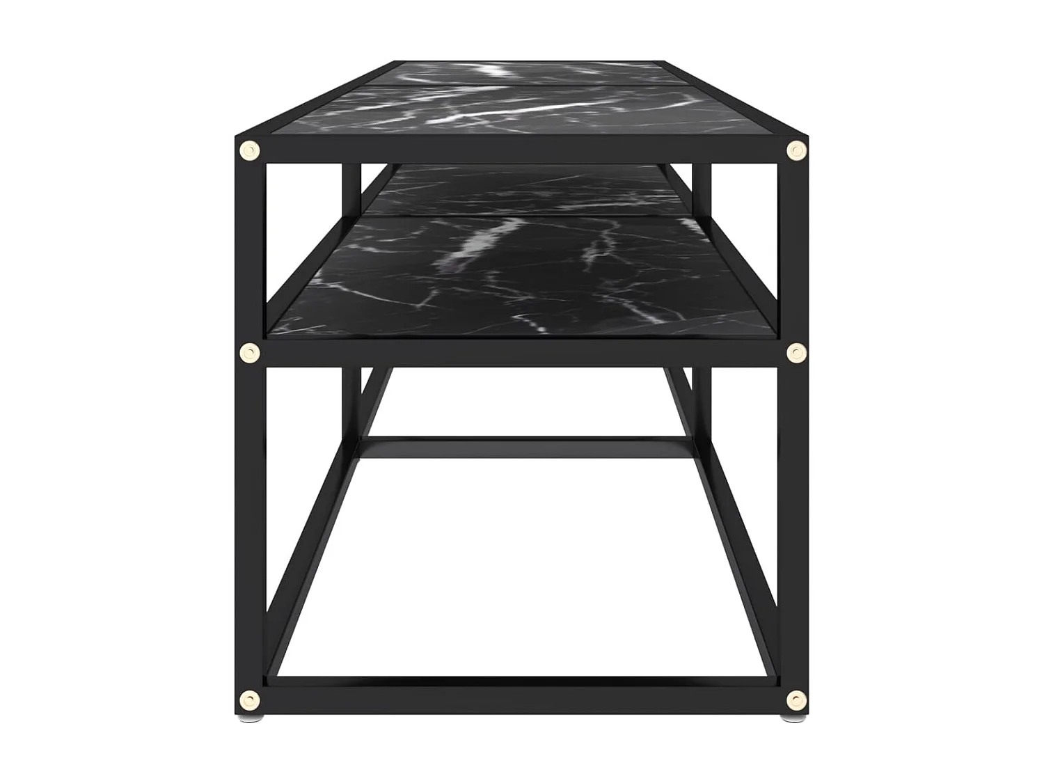 Ballypatrick  Mueble de TV vidrio templado color mármol negro 140x40x40,5 cm