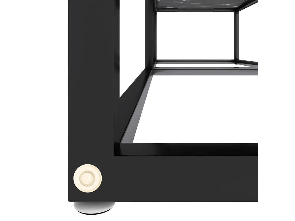 Ballypatrick  Mueble de TV vidrio templado color mármol negro 140x40x40,5 cm