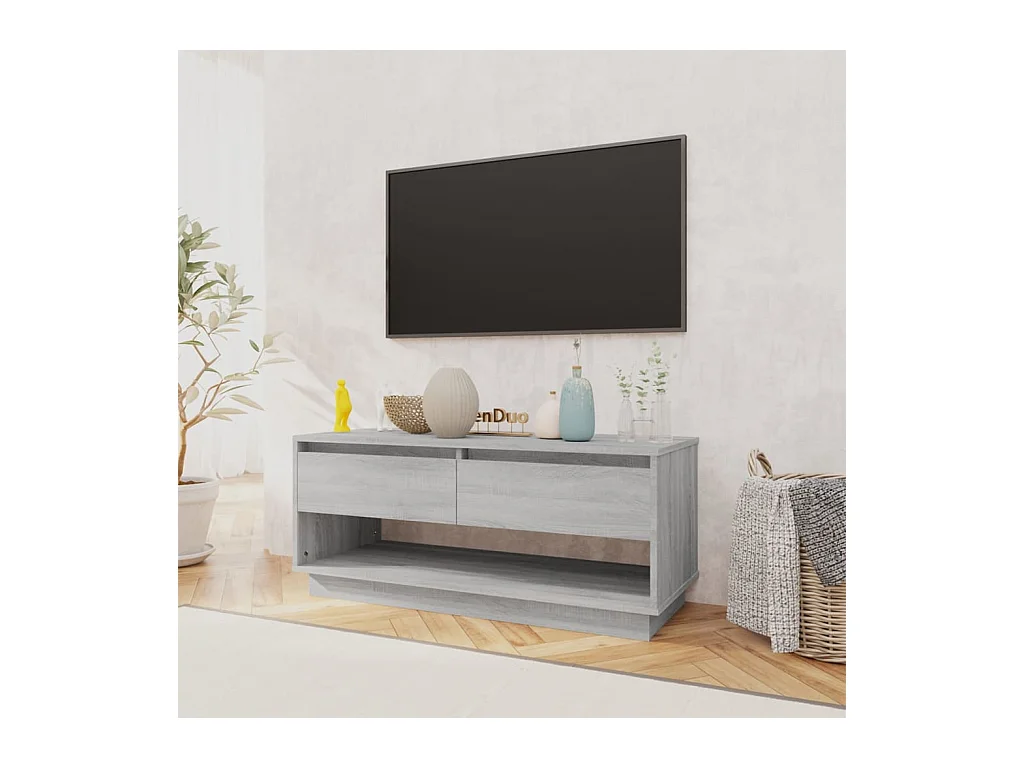 Ilias  Meuble TV Sonoma gris 102x41x44 cm Bois d'ingénierie