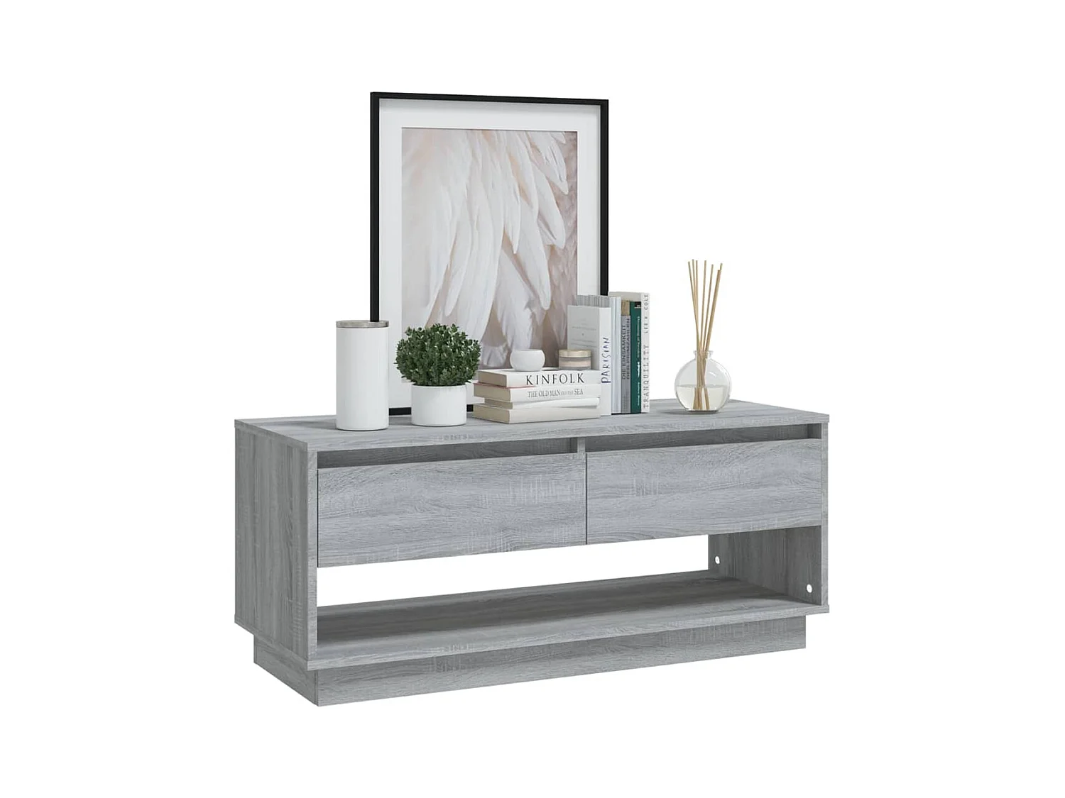 Ilias  Meuble TV Sonoma gris 102x41x44 cm Bois d'ingénierie