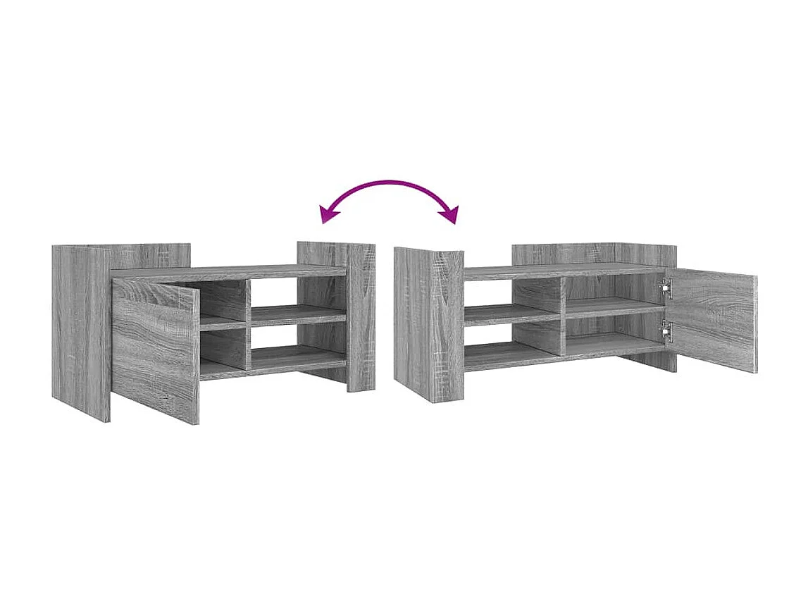 Nando  Tv-meubel 80x35x40 cm bewerkt hout grijs sonoma eikenkleurig