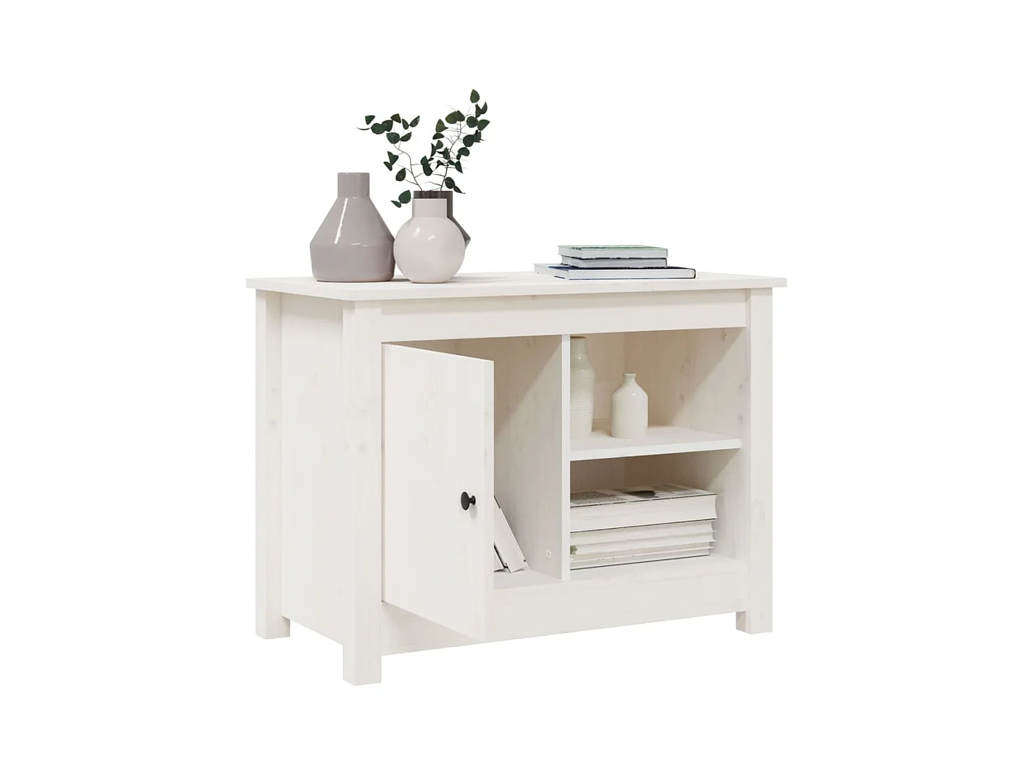 Jean-Gabriel  Tv-meubel 70x36,5x52 cm massief grenenhout wit