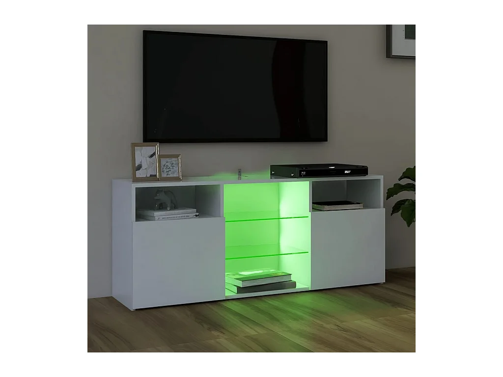 Webster City  Mueble para TV con luces LED blanco 120x30x50 cm