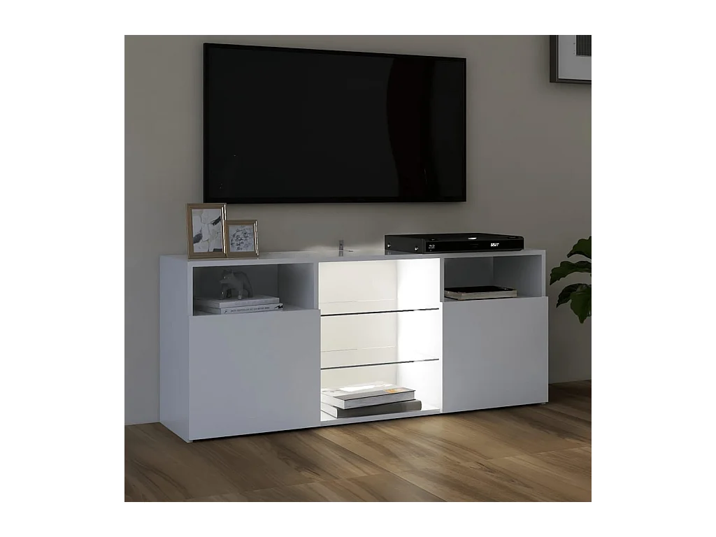 Webster City  Mueble para TV con luces LED blanco 120x30x50 cm
