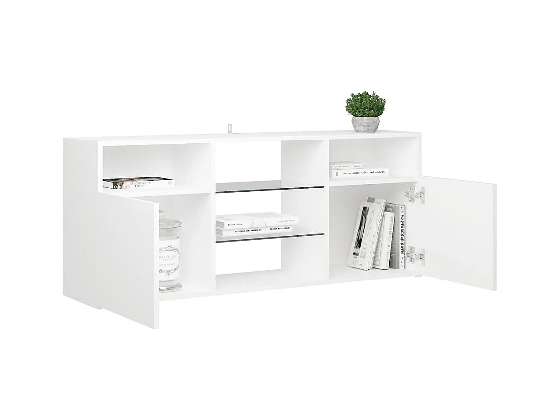 Webster City  Mueble para TV con luces LED blanco 120x30x50 cm