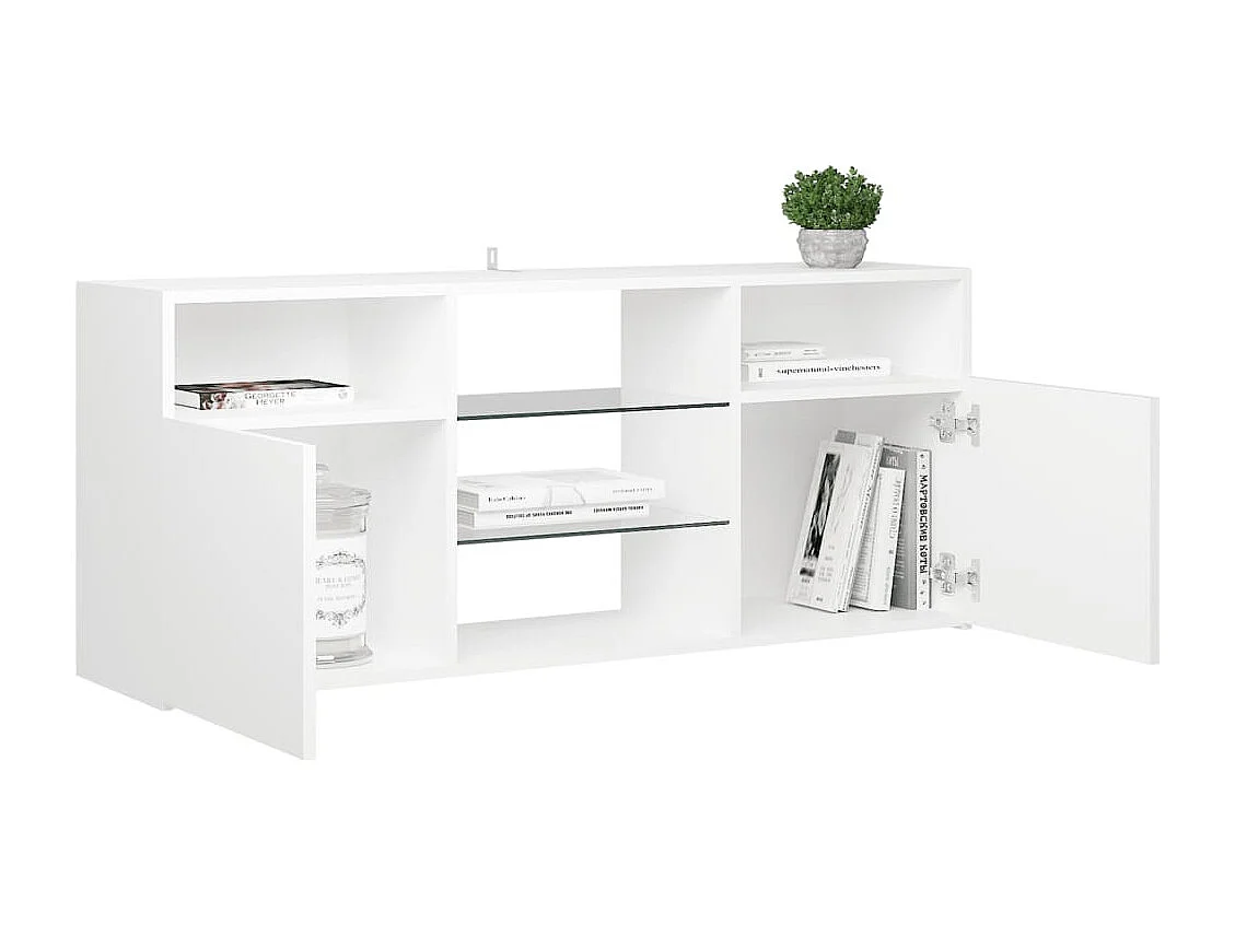 Webster City  Mueble para TV con luces LED blanco 120x30x50 cm