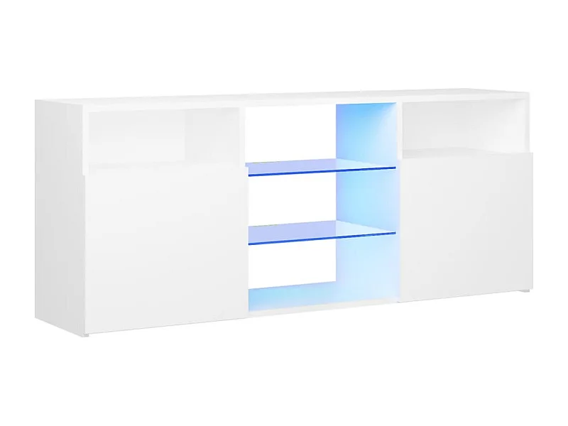Webster City  Meuble TV avec lumières LED blanc 120x30x50 cm