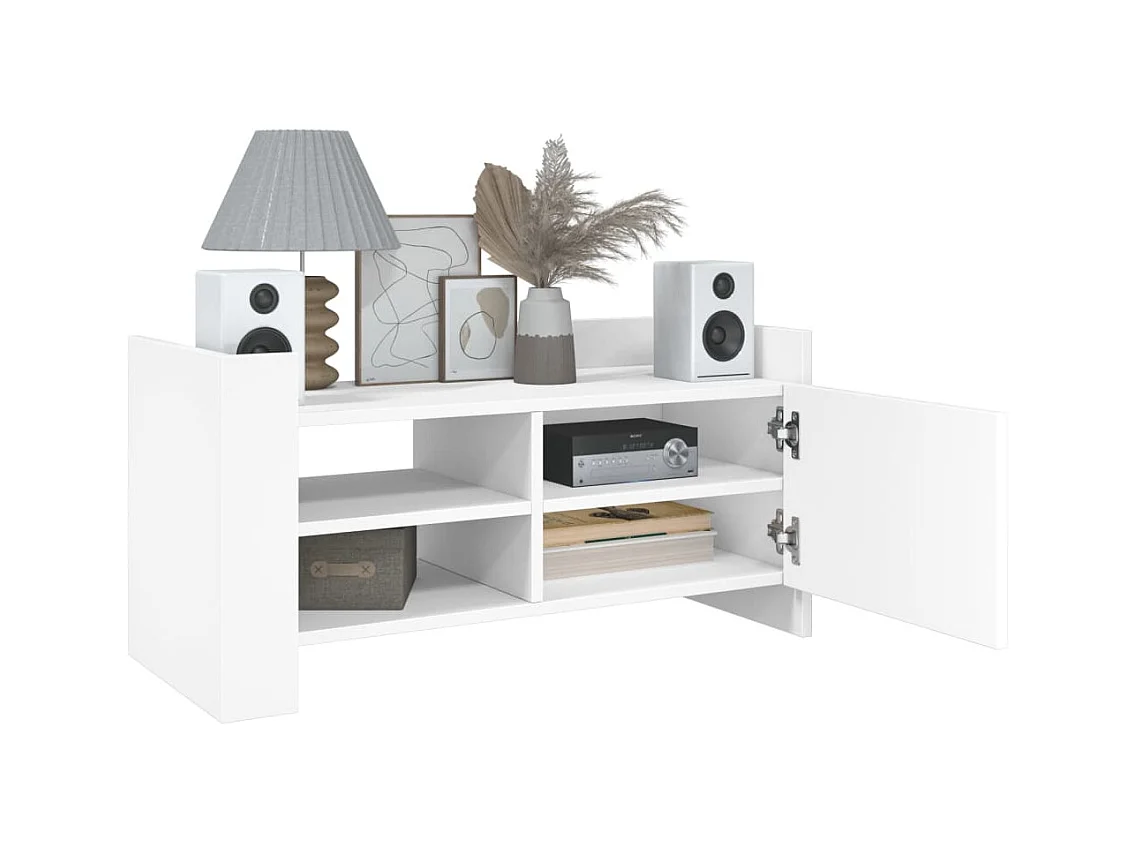 Nando  Mueble de TV madera de ingeniería blanco 80x35x40 cm