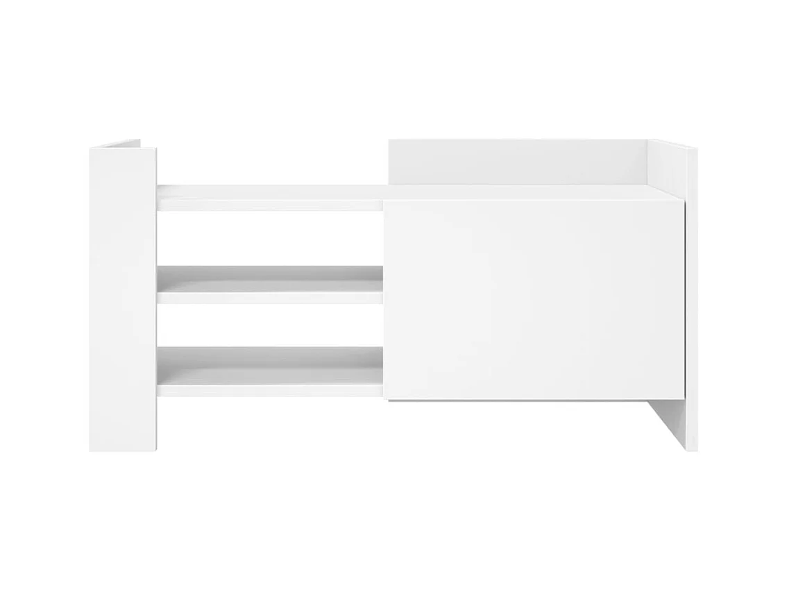 Nando  Mueble de TV madera de ingeniería blanco 80x35x40 cm