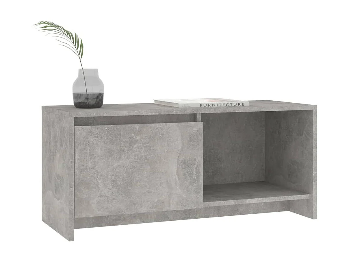 Bay Village  Meuble TV gris béton 90x35x40 cm bois d'ingénierie