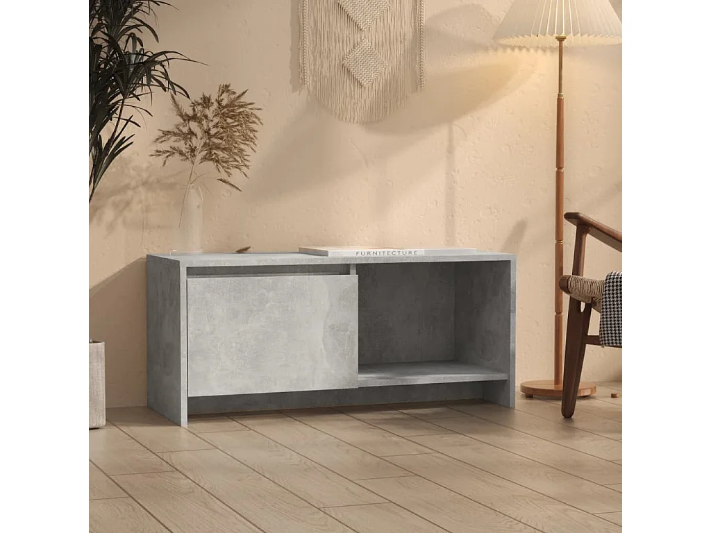Bay Village  Tv-meubel 90x35x40 cm bewerkt hout betongrijs
