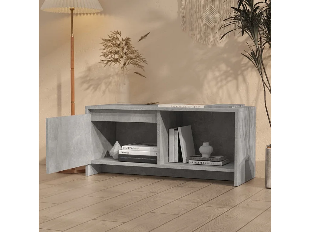 Bay Village  Tv-meubel 90x35x40 cm bewerkt hout betongrijs