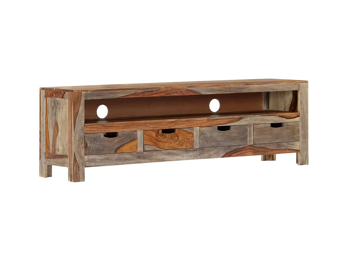 Garden Furniture -  Mueble de TV madera maciza de acacia 130x30x40 cm