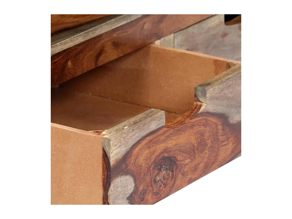 Garden Furniture -  Mueble de TV madera maciza de acacia 130x30x40 cm