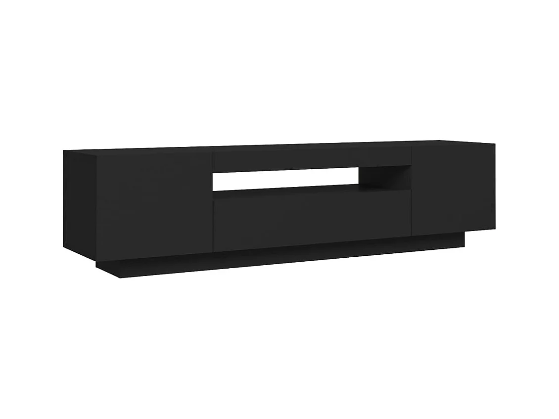 Crescent City  Meuble TV avec lumières LED noir 160x35x40 cm