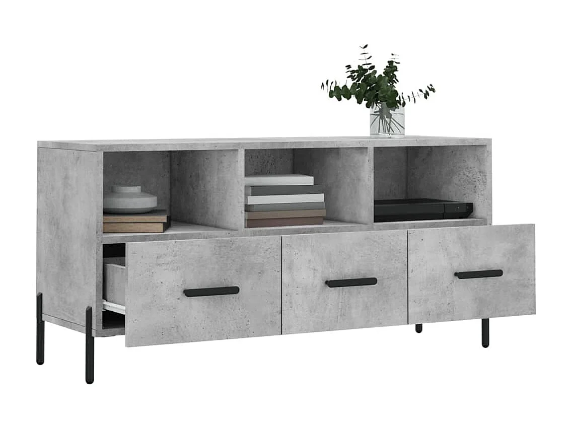 Abbeyfeale  Mueble de TV madera de ingeniería gris hormigón 102x36x50 cm