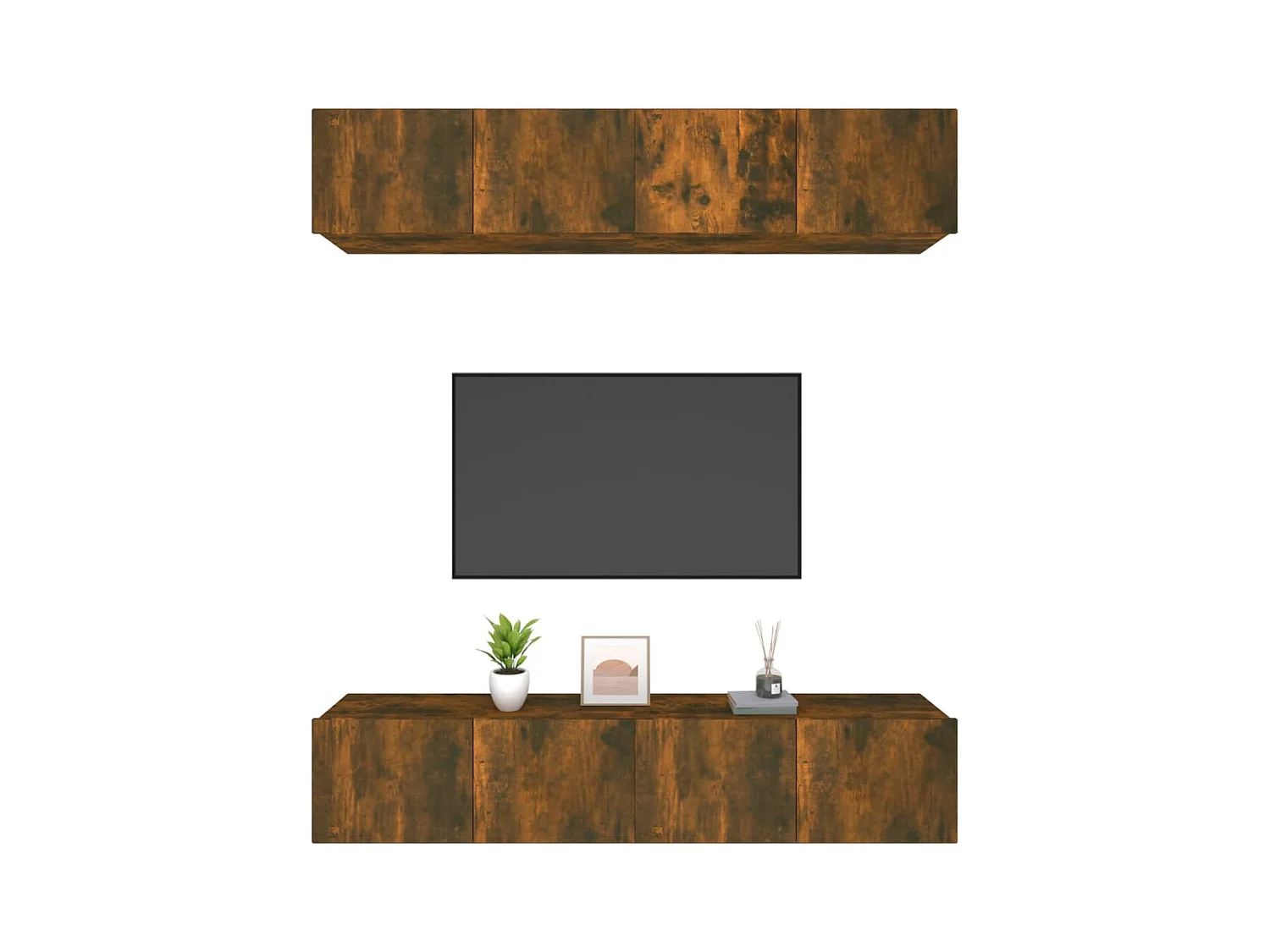 Assumption  Muebles TV 4 uds madera contrachapada roble ahumado 80x30x30 cm