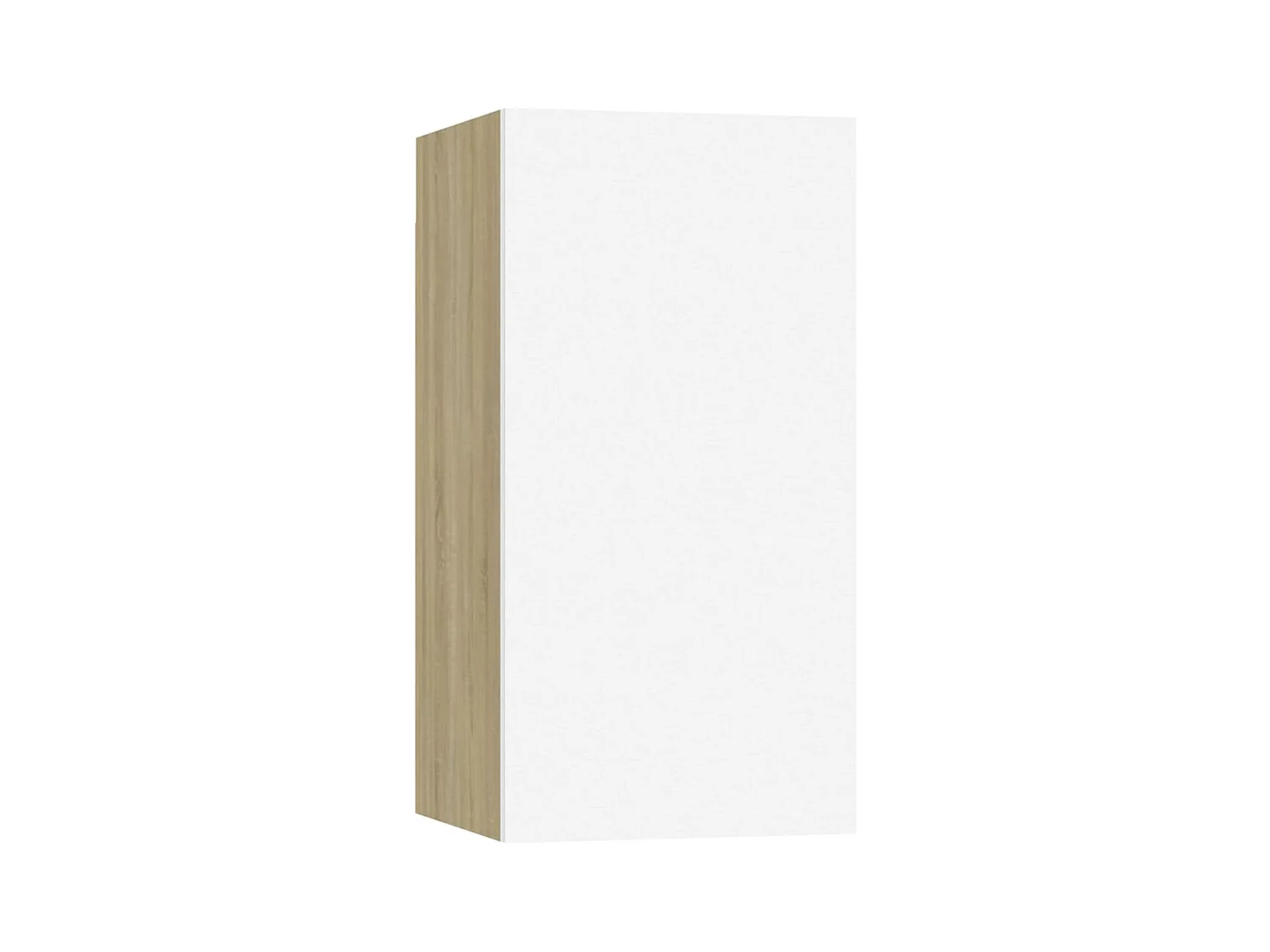 Hoeselt  Meuble TV Blanc et chêne sonoma 30,5x30x60 cm Bois d’ingénierie