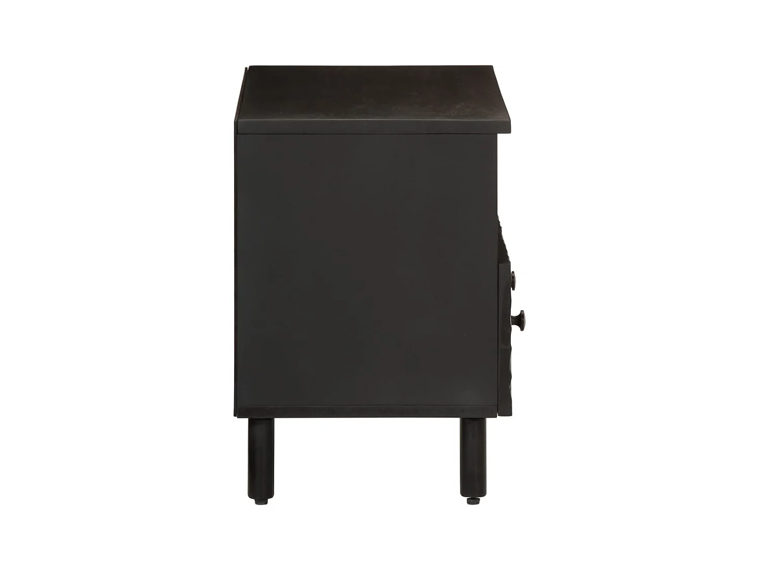 Gudven  Meuble TV noir 70x33x46 cm bois massif de manguier