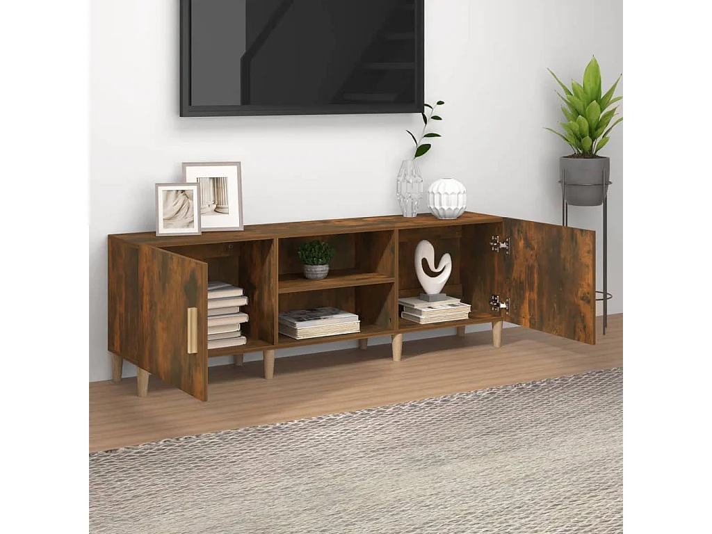 Padborg  Tv-meubel 150x30x50 cm bewerkt hout gerookt eikenkleurig