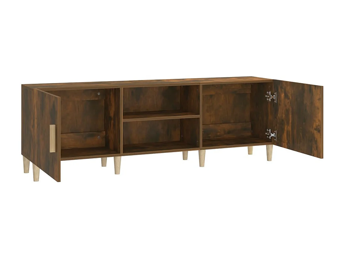 Padborg  Meuble TV Chêne fumé 150x30x50 cm Bois d'ingénierie