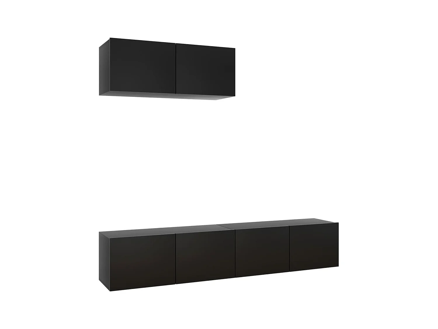 Olivia  Set de muebles de salón TV 3 pzas madera de ingeniería negro